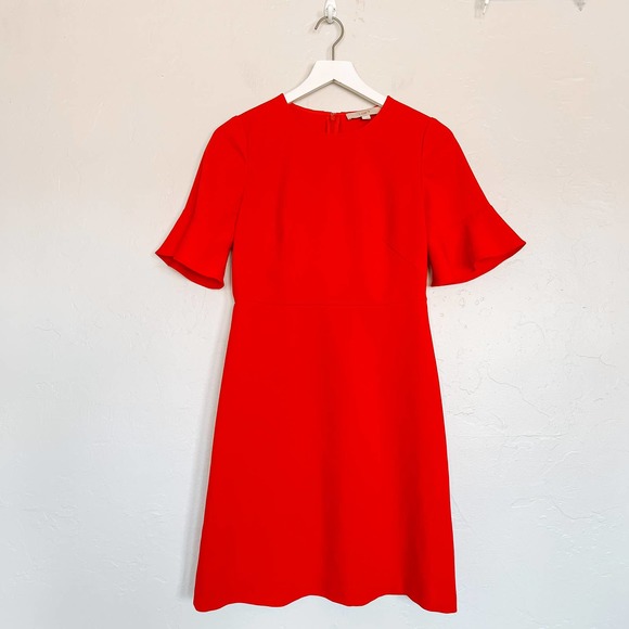 LOFT Dresses & Skirts - LOFT Red Bell Sleeve Sheath Dress sz 2